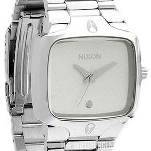 NIXON THE PLAYER Silver White Dial Analog Quartz Stainless Steel Unisex Watch